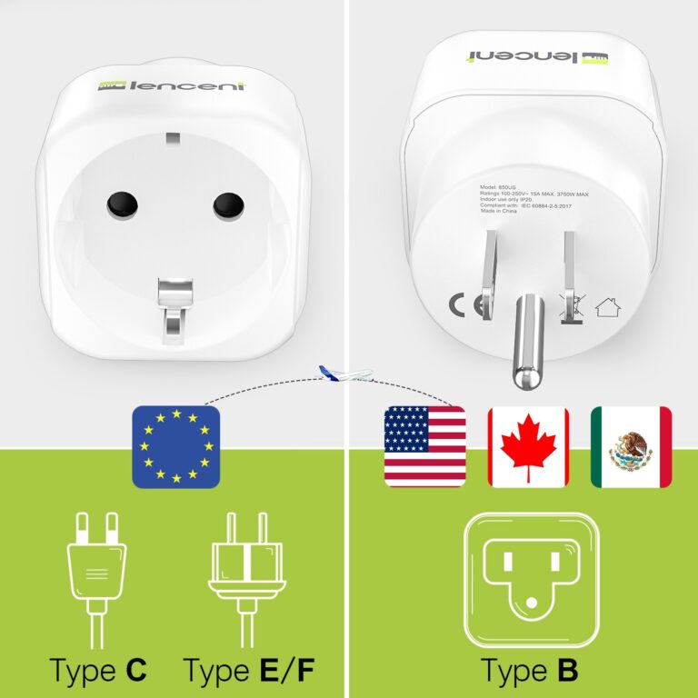 Adaptateur de prise Europe vers États-Unis Adaptateur de prise UK vers US,  2 chargeur de mur USB 3 en 1, adaptateur de prise d'alimentation de